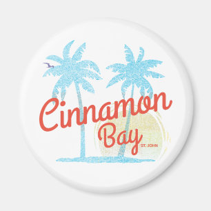 Aimant Baie de Cannelle USVI Plage Vintage