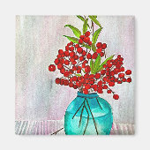 Aimant Baies d'eau Red Christmas Berries (Devant)