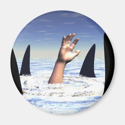Aimant Baignade avec requins (Devant)
