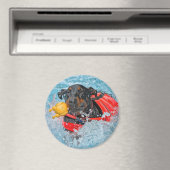 Aimant Baignade Doberman Avec Jouet Favori (In Situ (Lave-vaisselle))