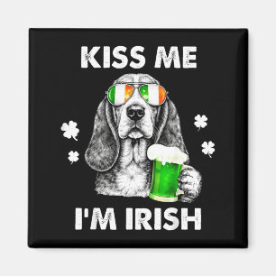 Aimant Baiser de basset hound irlandais drôle de chien jo