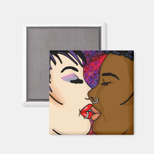 Aimant Baiser romantique | Romance interraciale (Recto/Verso)