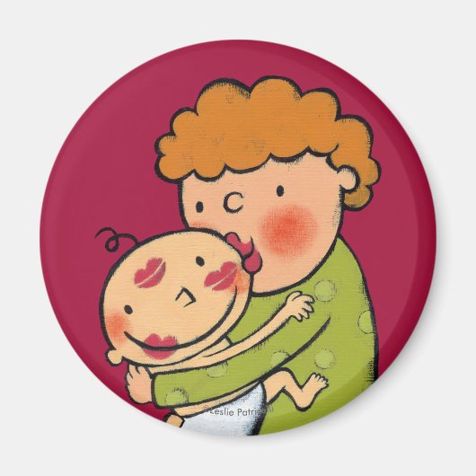 Aimant Baisers à lèvres rose grand-mère pour bébé (Devant)