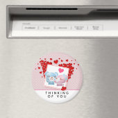 Aimant Baisers avec coeur d'amour rouge tout autour (In Situ (Lave-vaisselle))