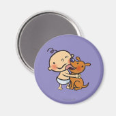 Aimant Baisers de chiots pour le bébé (Recto/Verso)