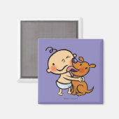 Aimant Baisers de chiots pour le bébé (Recto/Verso)
