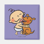 Aimant Baisers de chiots pour le bébé (Devant)