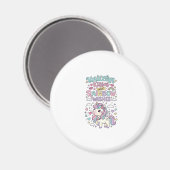 Aimant Baisers de licorne et voeux d'arc-en-ciel Raisin p (Recto/Verso)