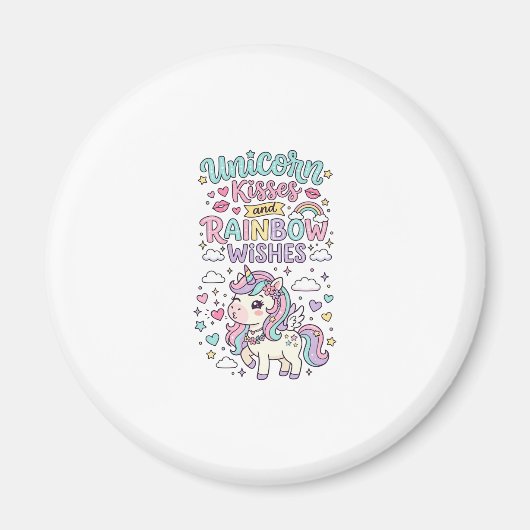 Aimant Baisers de licorne et voeux d'arc-en-ciel Raisin p (Devant)