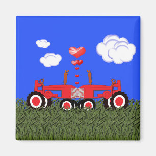Aimant Baisers des tracteurs sous des coeurs