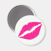 Aimant Baisers rose blanc mignon motif cravate (Recto/Verso)