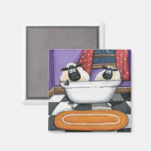 Aimant Baisse du mouton | Moutons prenant un bain illustr (Recto/Verso)