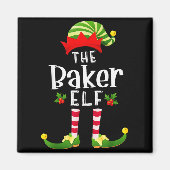 Aimant Baker Christmas Elf Matching Pajama X-mas Party (Devant)