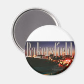 Aimant Bakersfield Skyline avec Bakersfield dans le ciel (Recto/Verso)