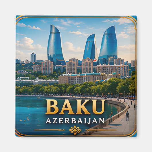 Aimant Bakou Azerbaïdjan Mer Caspienne Capitale 🌊 (Devant)
