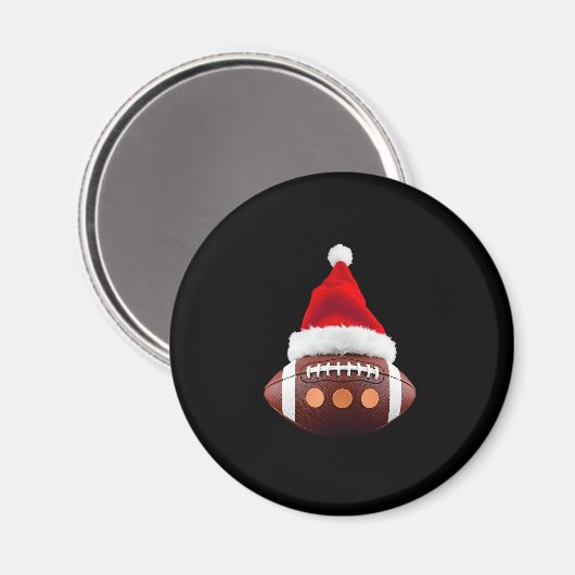 Aimant Bal de football américain de Noël Santa Hat (2) (Recto/Verso)