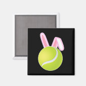 Aimant Bal de tennis Bunny de Pâques (Recto/Verso)
