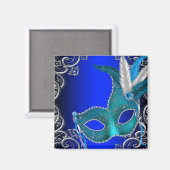 Aimant Bal masqué bleu royal (Recto/Verso)