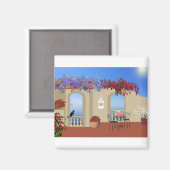 Aimant Balcon À L'Extérieur Fleurs Table Tranquillité Bor (Recto/Verso)