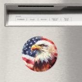 Aimant Bald Eagle avec drapeau des États-Unis d'Amérique (In Situ (Lave-vaisselle))