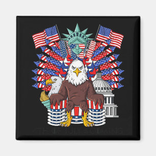 Aimant Bald Eagle Throne 4 juillet USA Patriotic Boys K