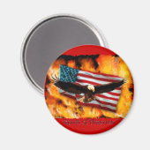 Aimant Bald Eagle & US Flag Collection patriotique (Recto/Verso)