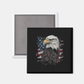 Aimant Bald Eagle USA Drapeau américain Patriotic Graphis (Recto/Verso)