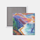 Aimant Baleine à bosse hawaïenne et Na Pali de Kauai (Recto/Verso)