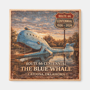 Aimant Baleine bleue Catoosa Route 66 Décoration Réfrigér