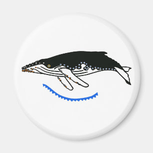 Aimant BALEINE cool à dos d'Humpback - animal en voie de