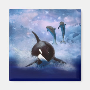 Aimant Baleine et dauphins rêveurs