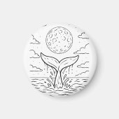 Aimant Baleine Moon Dive | Ocean Night Sky Tee | Mer cosm (Devant)