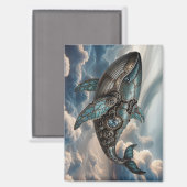Aimant Baleine Steampunk dans les Nuages (Recto/Verso)