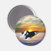 Aimant Baleines au coucher du soleil (Recto/Verso)