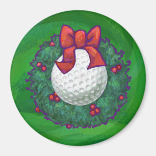 Aimant Ball de golf Fer de Noël en vert