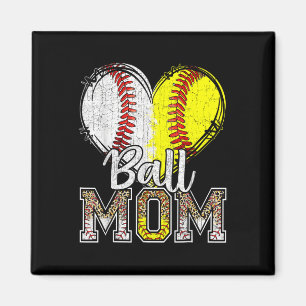 Aimant Ball Maman Heart Baseball Softball Mama Femmes Mèr