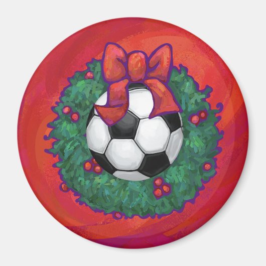 Aimant Balle de football Noël (Devant)