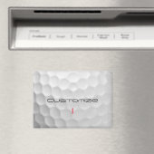Aimant Balle de golf blanche texturée avec nom et numéro (In Situ (Lave-vaisselle))