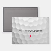 Aimant Balle de golf blanche texturée avec nom et numéro (Recto/Verso)
