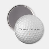 Aimant Balle de golf blanche texturée avec nom et numéro  (Recto/Verso)