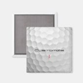Aimant Balle de golf blanche texturée avec nom et numéro (Recto/Verso)