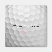 Aimant Balle de golf blanche texturée avec nom et numéro (Devant)