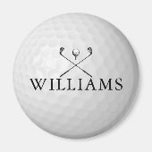 Aimant Balle de Golf et Clubs Personnalisés au Nom (Devant)