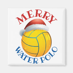 Aimant Balle de Noël Water Polo avec Santa Hat