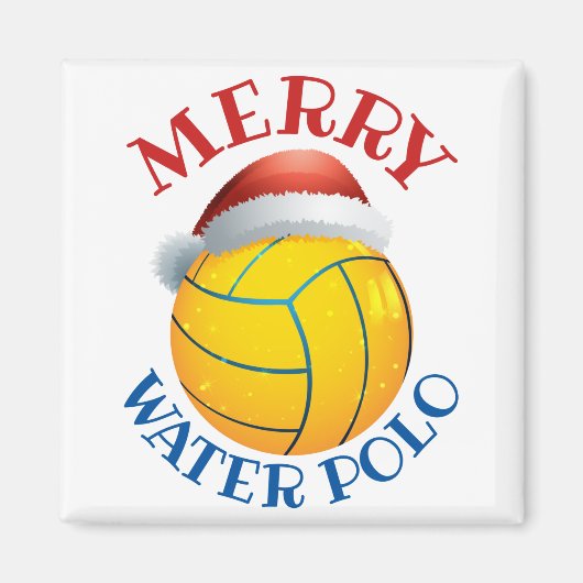 Aimant Balle de Noël Water Polo avec Santa Hat (Devant)