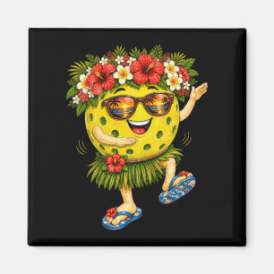 Aimant Balle de Pickleball Hawaïenne Mignonne Plage Tropi