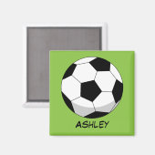 Aimant Balle de soccer en dessin | Ajouter Votre Nom (Recto/Verso)
