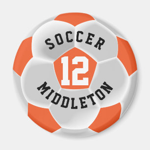 Aimant Balle de sport ⚽ football orange et blanc