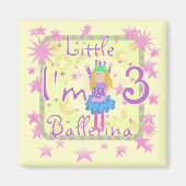 Aimant Ballerina 3e Anniversaire Tshirts et cadeaux (Devant)