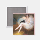 Aimant Ballerina et chat noir (Recto/Verso)